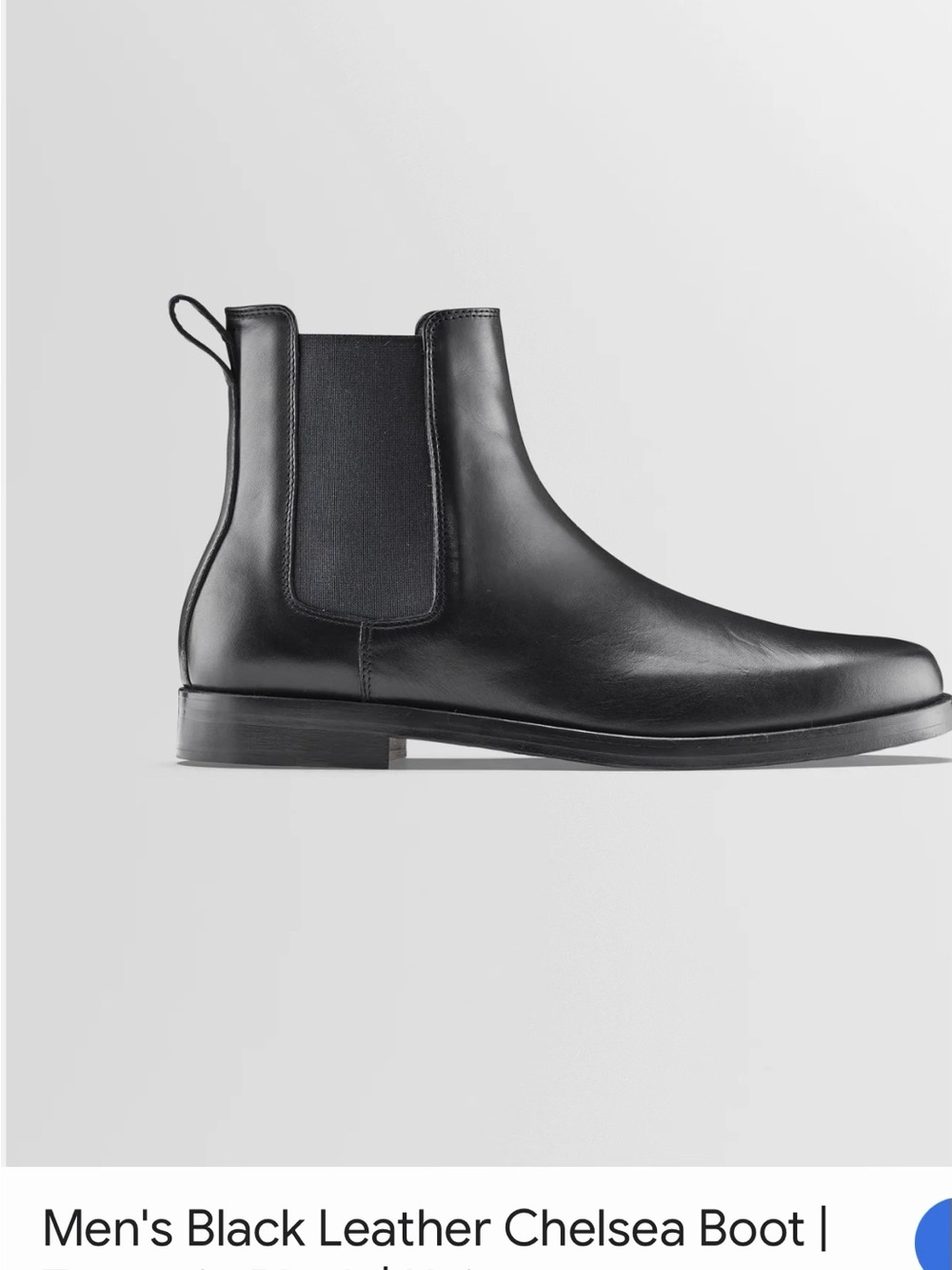 Black Leather Chelsea Boot for Men